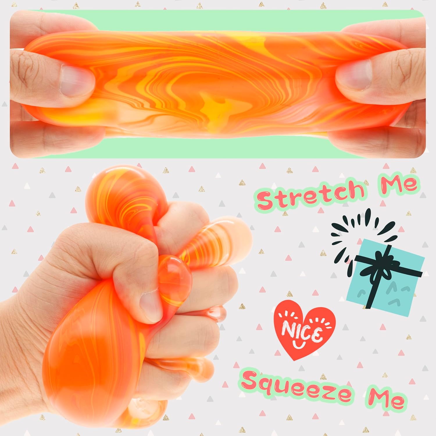 NeeDoh Nice Cube ?C Solid Squish ?C Yellow & Orange